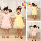 Short-Sleeve Lace Baby Dress, Organic Baby Clothes, Child Wear