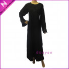Stunning Traditional Satin Ruched Corner Long Sleeve Women Islamic Clothing