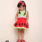 Summer Girl Dresses with Watermelon Pattern, Baby Goods