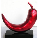 Transparent Hot Red Resin Abstract Sculpture