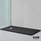 Veining Patterned Molded Poly Marble Black Shower Tray