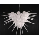 White Mouth Blown LED Glass Chandelier Lighting