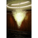 White Superior Hand Blown Glass Chandelier for Lobby Decoration