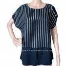 Women New Striped Satin Tops (HT7066)