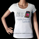 Women T Shirt with Perfume Strassed and Embroidered (HT7004)