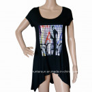 Women's Fashion Digit Print on Slice T-Shirt