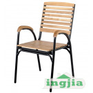 Wood Aluminium Patio Outdoor Garden Dining Set (JC-41)