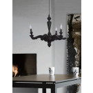 Wood Matt Black Chandelier Pendant Lamp (1021S-3)