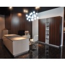 Wooden Grain Melamine MDF Kitchen Cabinet Set