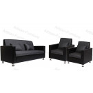 1 Three-Seater Sofa/2 Single-Seater Sofas/Black Office Sofa Set (JP-sf-203)