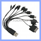 10 in 1 USB Multi-Function Charger Cable for iPhone Samsug HTC Sony Mobile Phones MP3 MP4 (Cable-04)