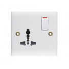 13A Switched Functional Socket, Multi Socket with Switch, Universal Wall Socket