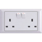 13A Switched Wall Socket, Double Wall Socket with Switch