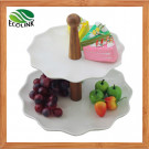 2-Tier Ceramic Bread Dinner Plate