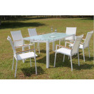 2-Years of Warranty Outdoor Garden Sling Aluminum Dining Table Set