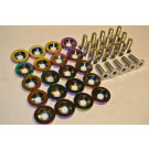 20 Pack Bumper Fender Headlight Neo Chrome Aluminum Washer with 10mm Bolt