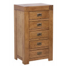 2014 New Chunky Solid Wood 5 Drawer Chest Tallboy Cabinet