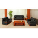 2015 New Design Genuine Leather Sofa Set with Wood Frame (HY-S915)
