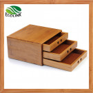 3-Layer Bamboo Tea Bag Storage Box with Drawers