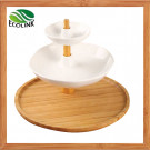 3-Tier Ceramic Bamboo Bread Dinner Plate