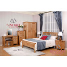 301 Bedroom Set Oak Wood Bedside/Wardrobe/Chest/Dresser/Bed