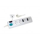 4 Way Germany Extension Strip, with Energy Saving Function
