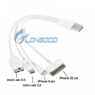 4 in 1 Micro USB Charge Cable Suitable for iPhone 4, iPhone 5, iPad and Samsung Galaxy