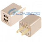 5V 2.1A Us Plug Dual USB Socket AC Charger Adapter for iPhone 5 & 5c & 5s, iPad Air / iPad Mini Retina and So on