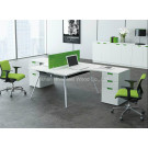 90 Degree Office Workstation Desk with Partition Screen (HF-YZM004)