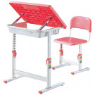 Adjustable and Foldable Pink School Furniture Single Student Desk