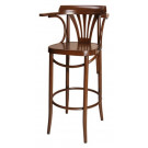 Antique Aluminum Bistro Barstool with Brush Wood Look Finish (DC-15548)