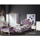 Antique European Style Bedroom/Home Furniture Elegant Purple Leather Bed (25#)