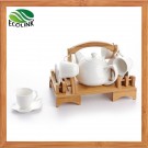 Bamboo Ceramic Coffee Cup Set Drink Set