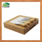 Bamboo & Ceramic Cutting Board with Cheese Knife Set
