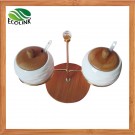 Bamboo Ceramic Seasoning Jar Set of 2PCS