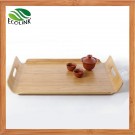 Bamboo Rectangle Tea Serving Tray with Handles