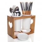 Bamboo Utensil Holder Spoon Holder