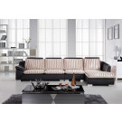 Black Comfortable Leather Corner Group Sofa