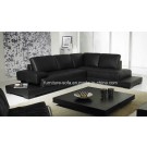 Black Home Furniture Leather Corner Sofa with Table (S053)