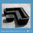 Black Resin Wicker Sectional Sofa (S0070)