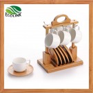 Ceramic Bamboo Cup & Coaster Set