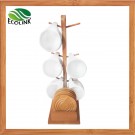 Ceramic Coffee Cup Set with Bamboo Coaster