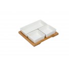 Ceramic DIP & Chip Set W/ Bamboo Tray