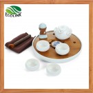 Ceramic Tea Set with Bamboo Teaboard