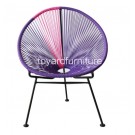 Contemporary European Style Rattan Metal Lounge Chair