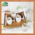 Creative Ceramic Drink Set with Bamboo Stand