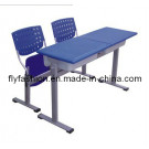 Durable Plastic High School Furniture Double Student Desk and Chair (SF-52B)