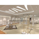 Elegant Wall Mounted Metal Garment Display Rack for Ladies Clothes Shop Design