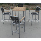 F-Bar Furniture with Teakwood Talbe on Top and Screen Cloth Chair