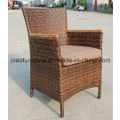 F -C-2019b Outdoor Garden Rattan Dining Arm Teakwood Chair